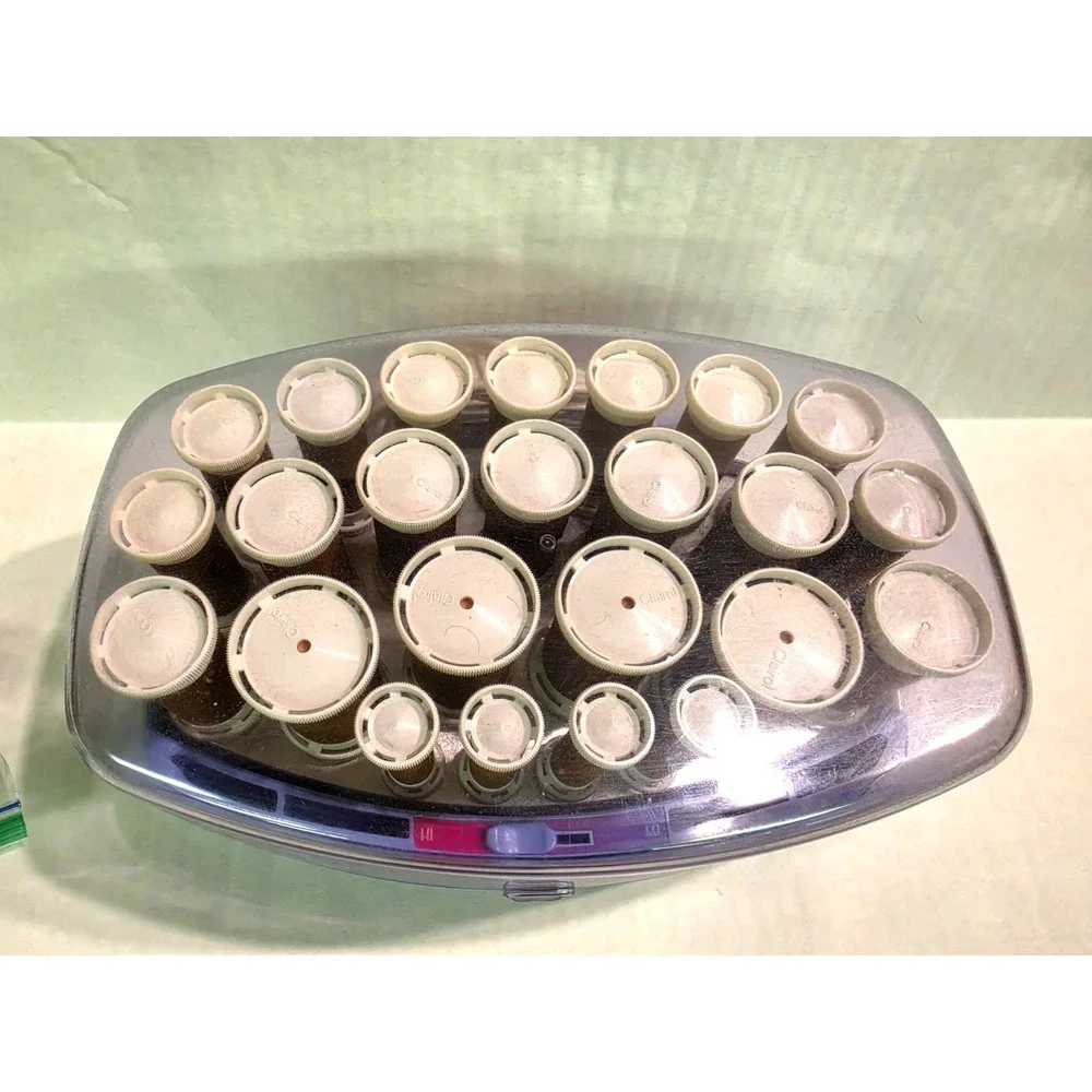 Clairol Kindness Flocked Hot Rollers Metal Core VH 24 Denmark Velvet Jumbo 80s